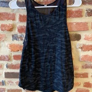 Black camo mesh tank